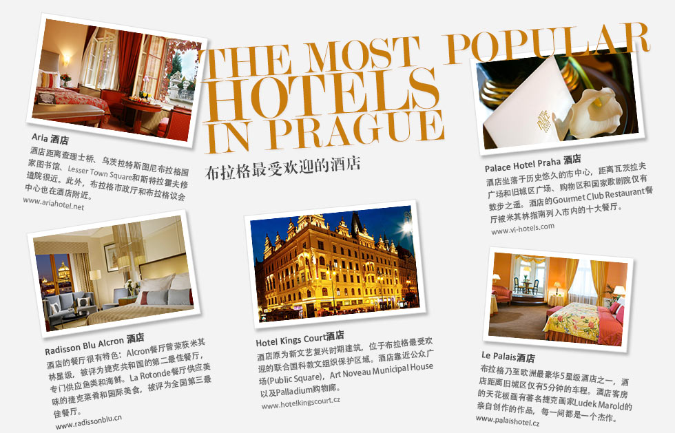 The Most  Popular Hotels In Prague布拉格最受欢迎的酒店.
