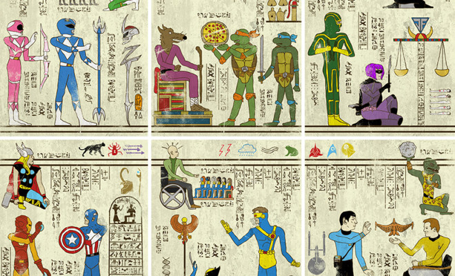 超级英雄怎么跑到埃及画壁里了？