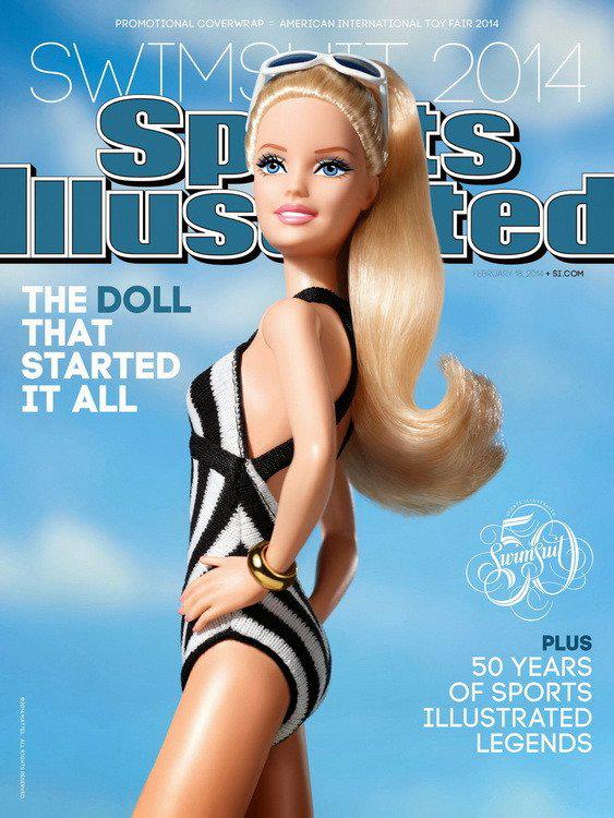 玩偶当模特 55岁芭比娃娃登上杂志封面